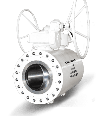 High-performance trunnion mounted ball valve for industrial piping systems.